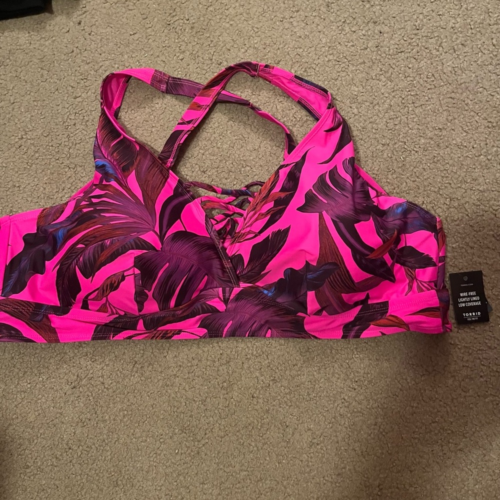 Torrid Pink and Brown Ruffled Bikini